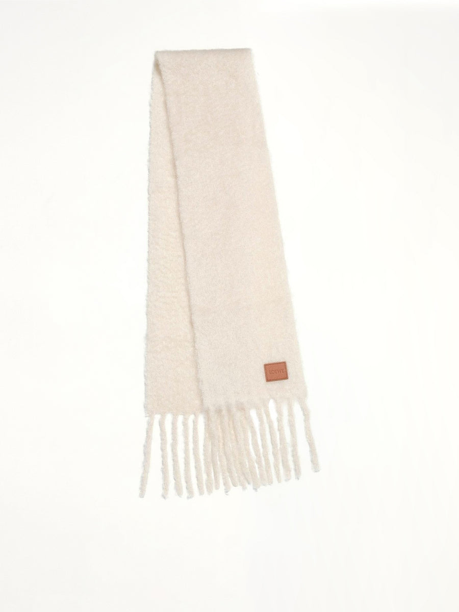 Mohair Blend Scarf in White