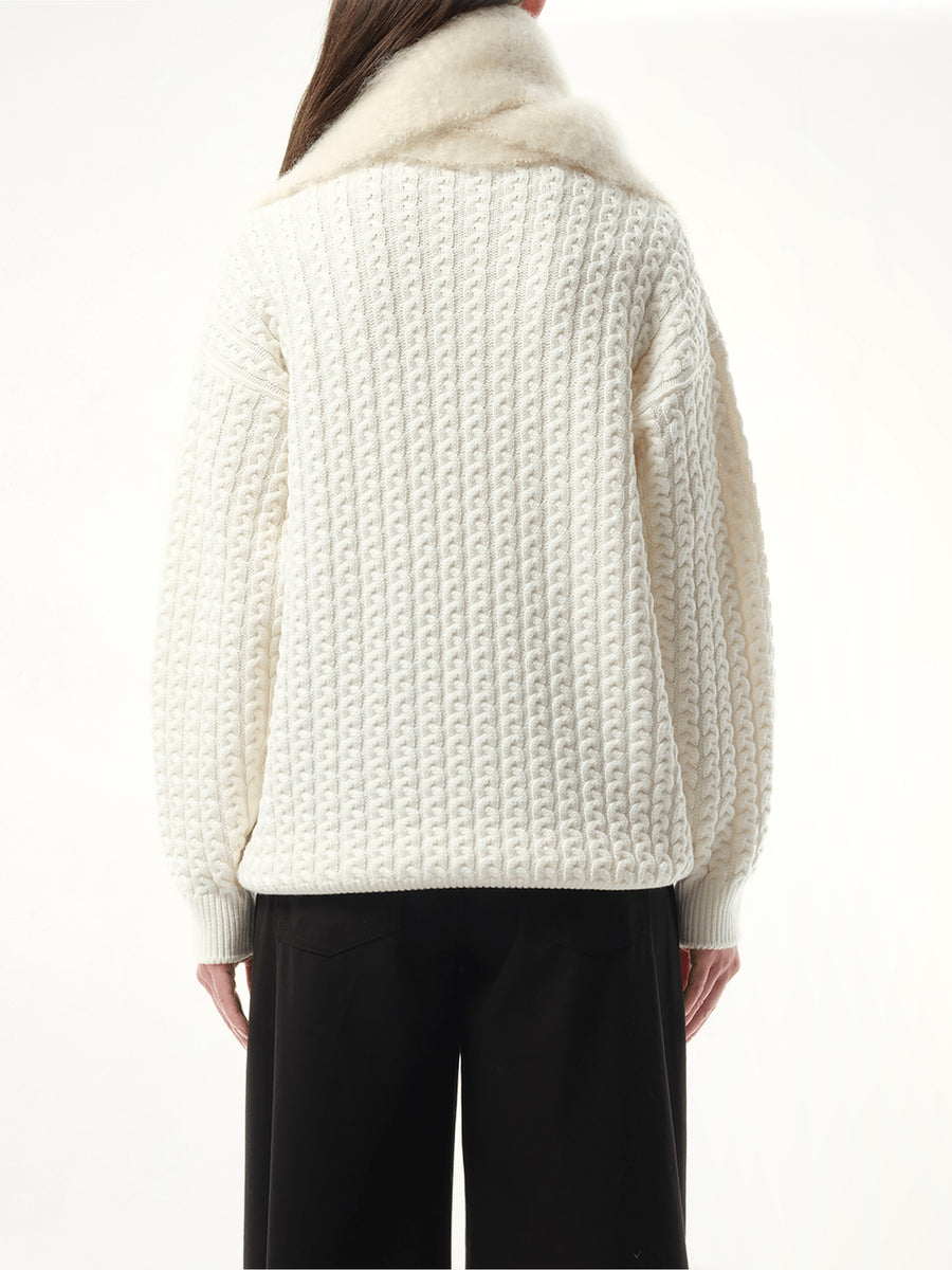 Mohair Blend Scarf in White