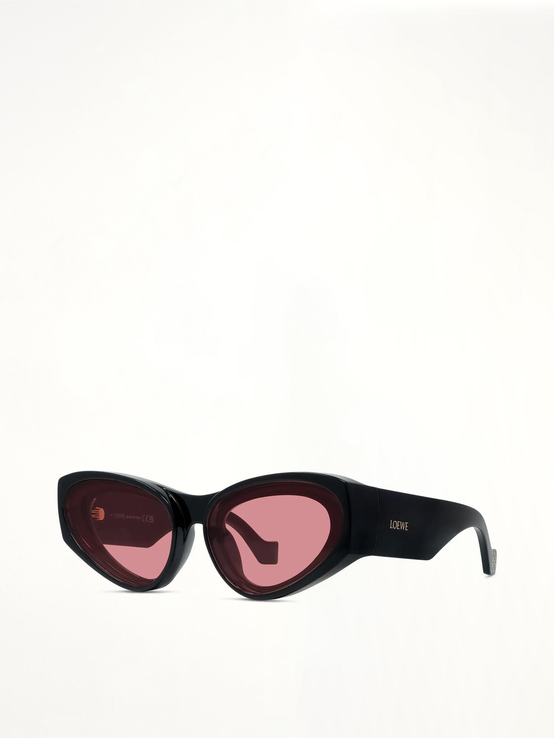LW40171U INJECTED Sunglasses in Shiny Black/Red