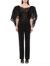 Lace Puffy Cape Corset in Black