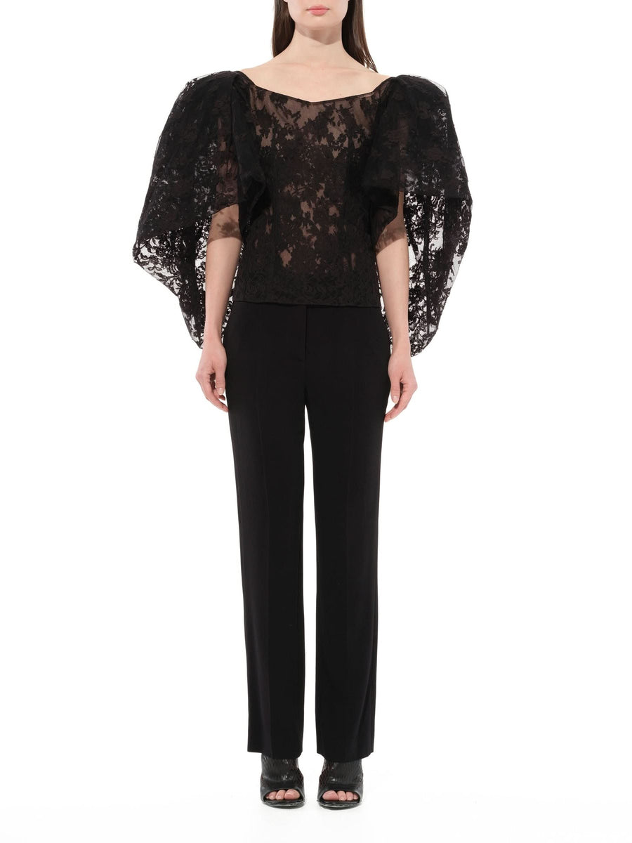 Lace Puffy Cape Corset in Black