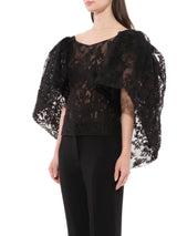 Lace Puffy Cape Corset in Black
