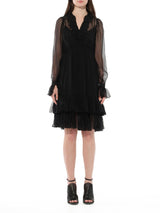 블랙 롱 슬리브 드레스