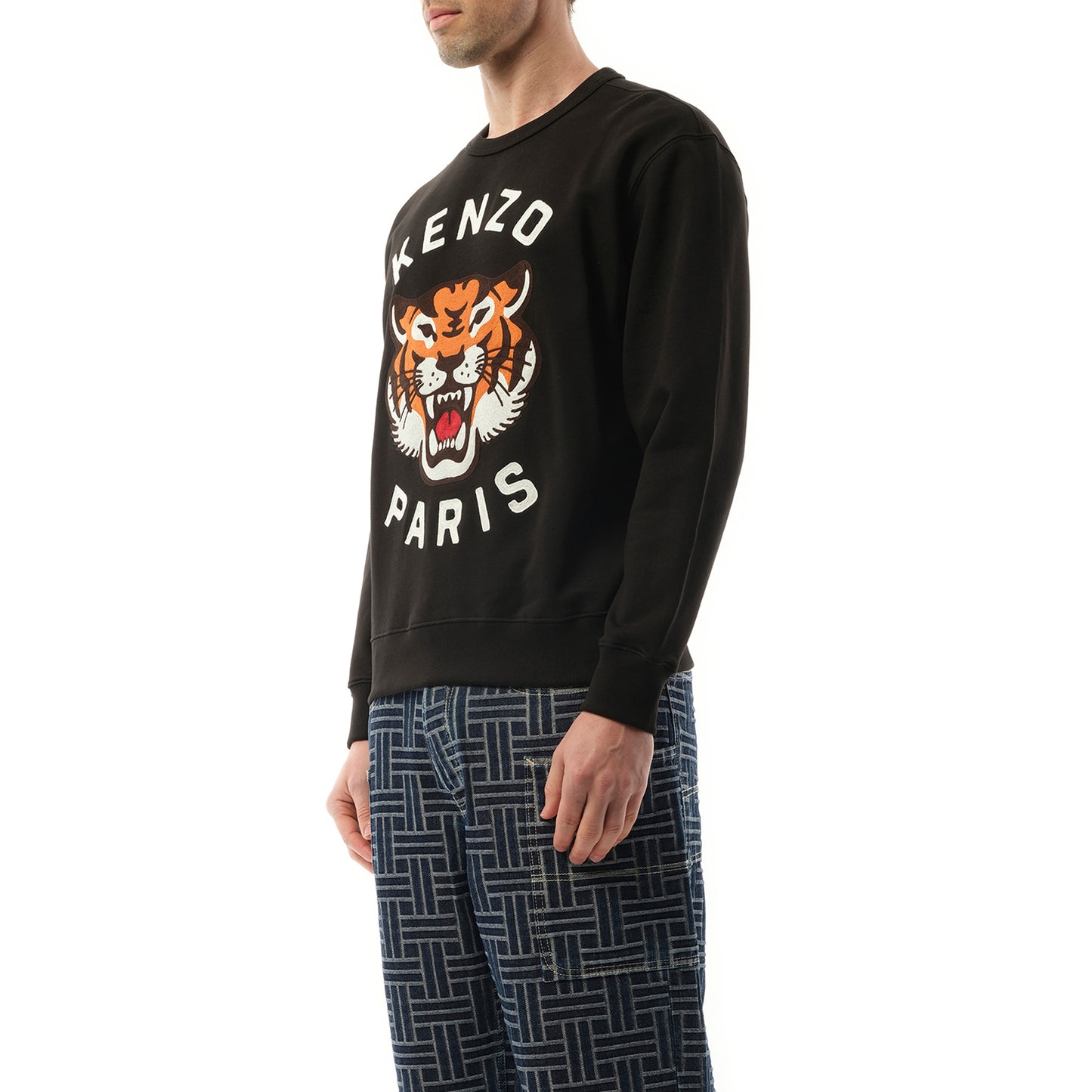 Lucky Tiger Oversize Sweatshirt in Black