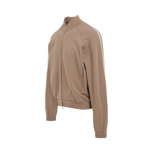 Viscose Tracksuit Jacket in Mushroom/Flat White