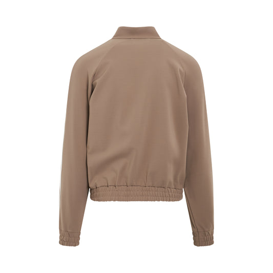 Viscose Tracksuit Jacket in Mushroom/Flat White