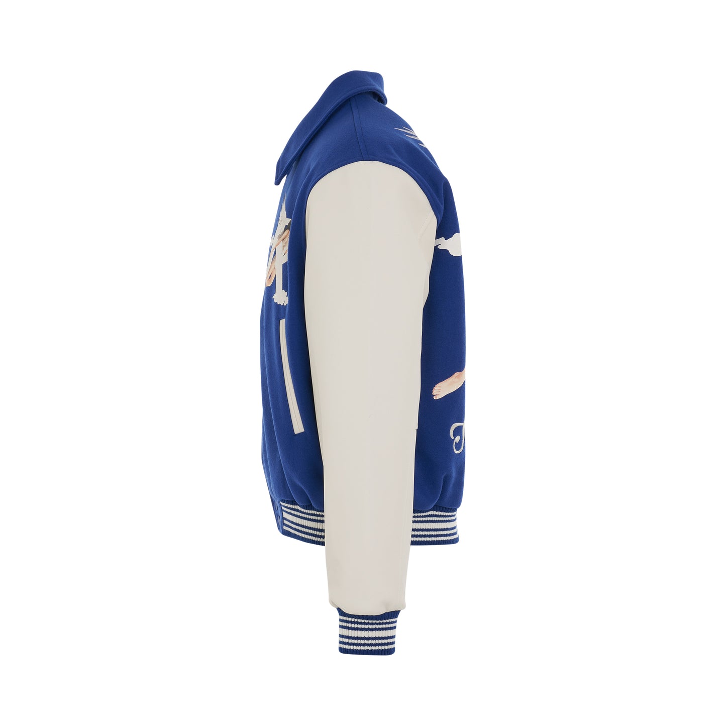 Storms in Heaven Varsity Jacket in Cobalt Blue