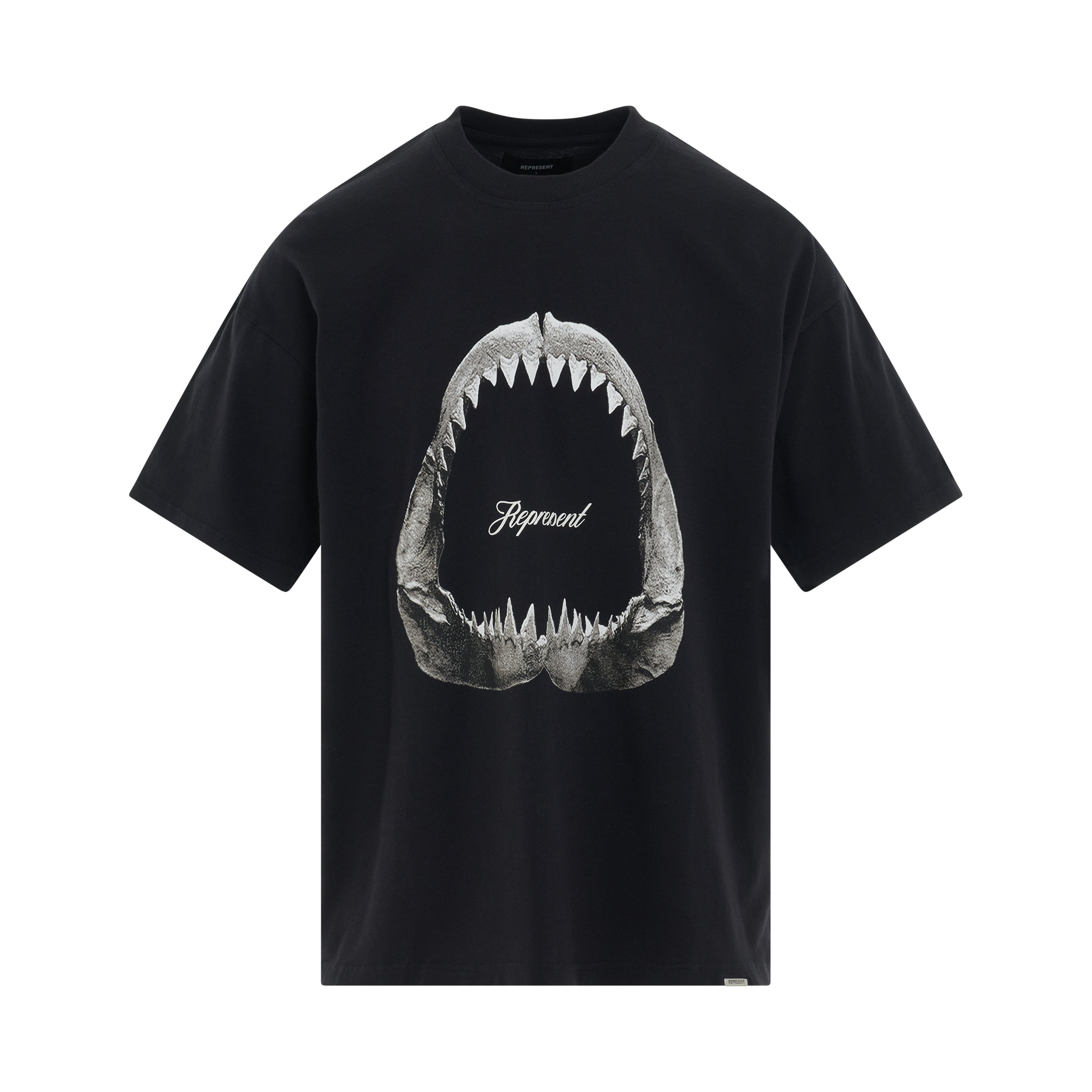 Shark Jaws T-Shirt in Off Black