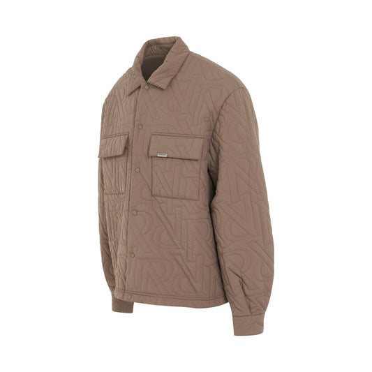 Initial Quilted Overshirt in Mushroom