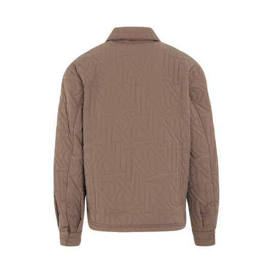 Initial Quilted Overshirt in Mushroom