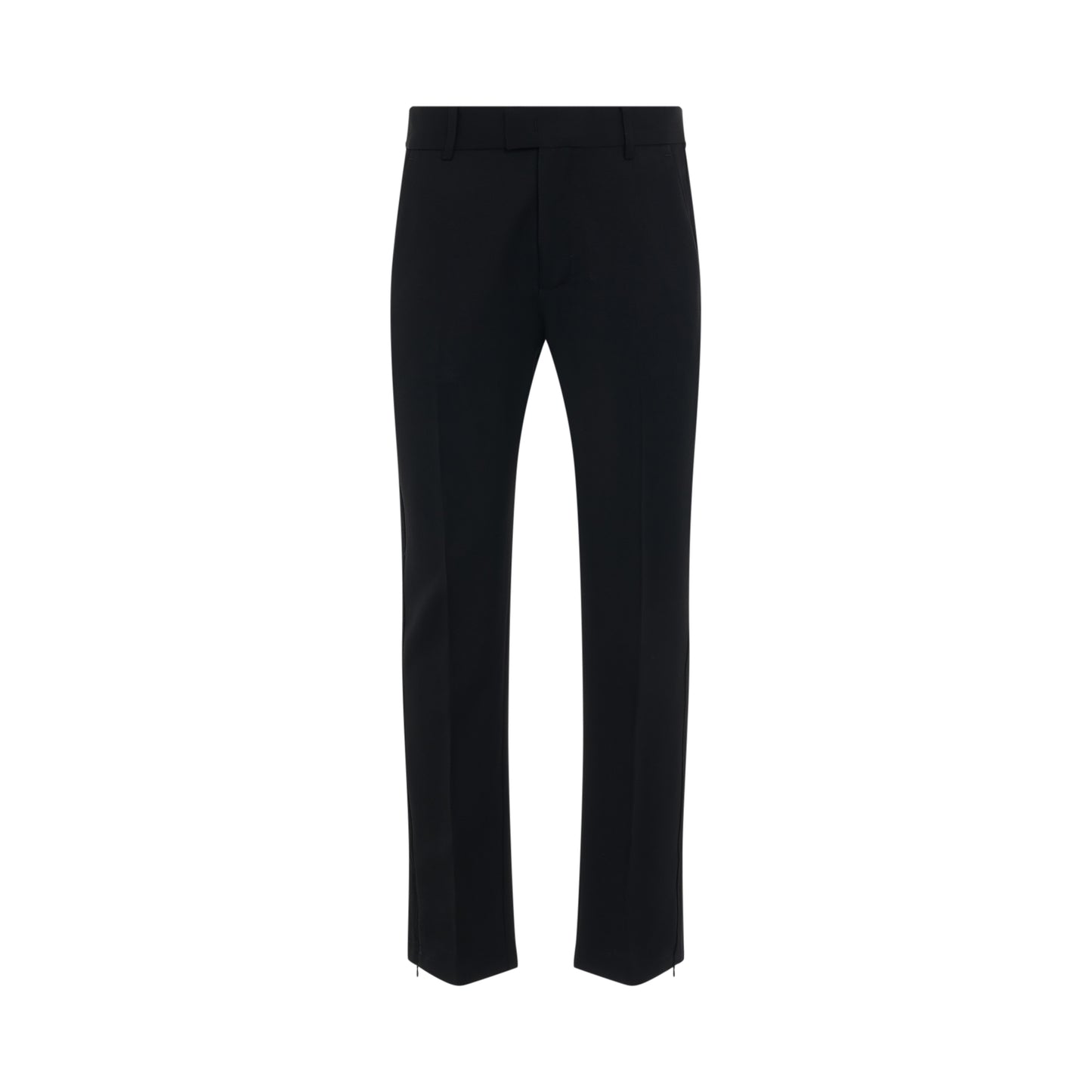 Wool Split Pant with Fixed Waistband in Black