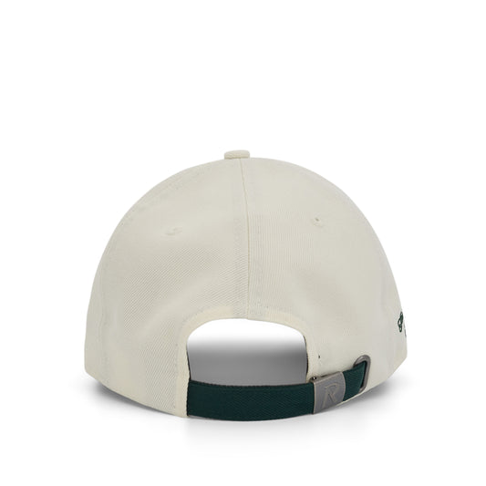 Initial Cap in Cream/Racing Green