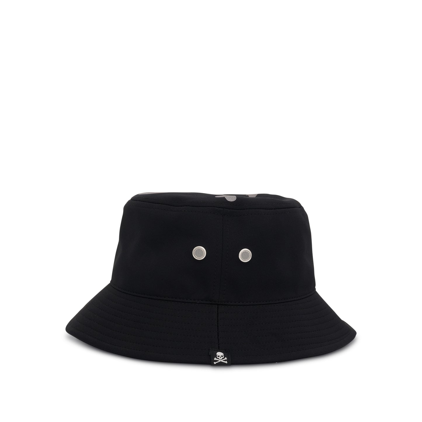 Printed Reflective Skull Bucket Hat in Black