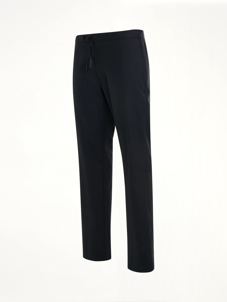 Drawstring Tailored Trouser in Black