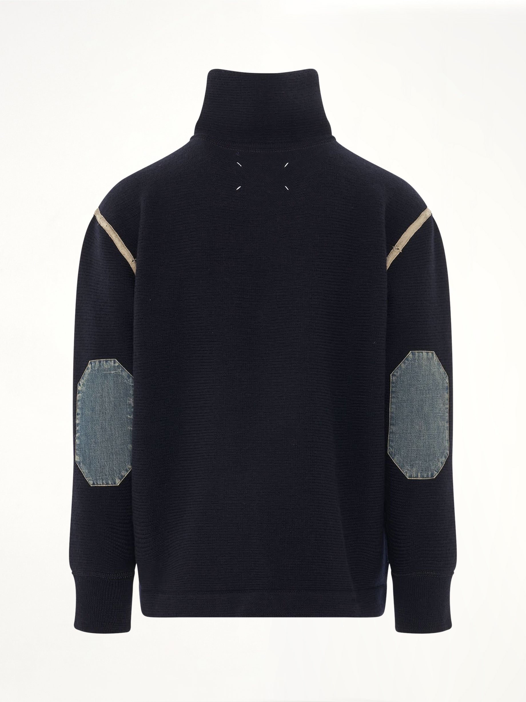Knit Pullover with Stripe Detail in Navy