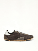 Sprinters Low Sneaker in Dark Green/White/Grey Side View | MAISON MARGIELA