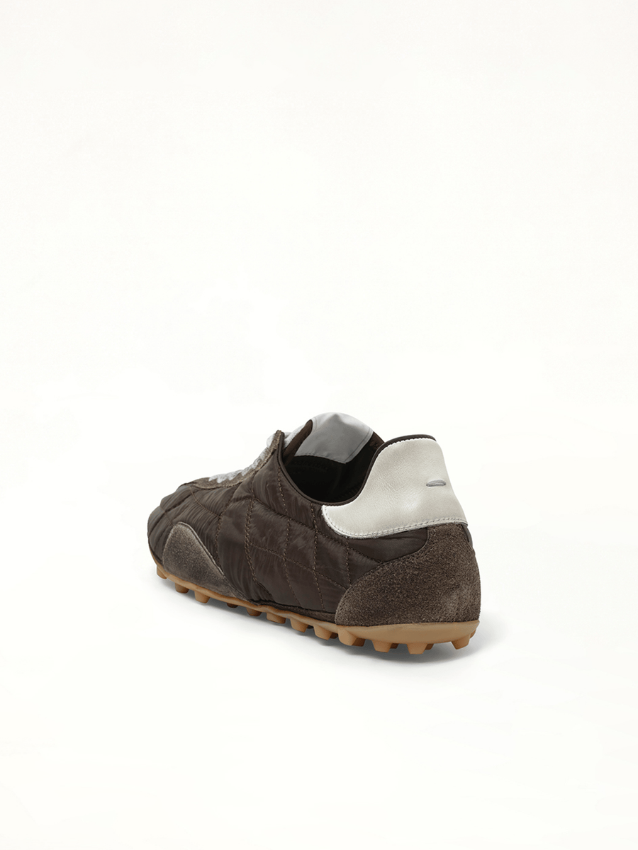 Sprinters Low Sneaker in Dark Green/White/Grey Back View | MAISON MARGIELA