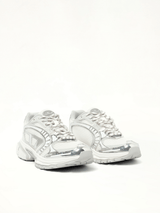 S-PRO-V-DENSE Low Sneaker in White/Silver Front View | DIESEL