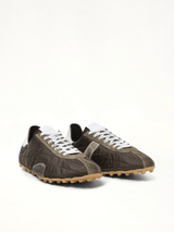 Sprinters Low Sneaker in Dark Green/White/Grey Front View | MAISON MARGIELA