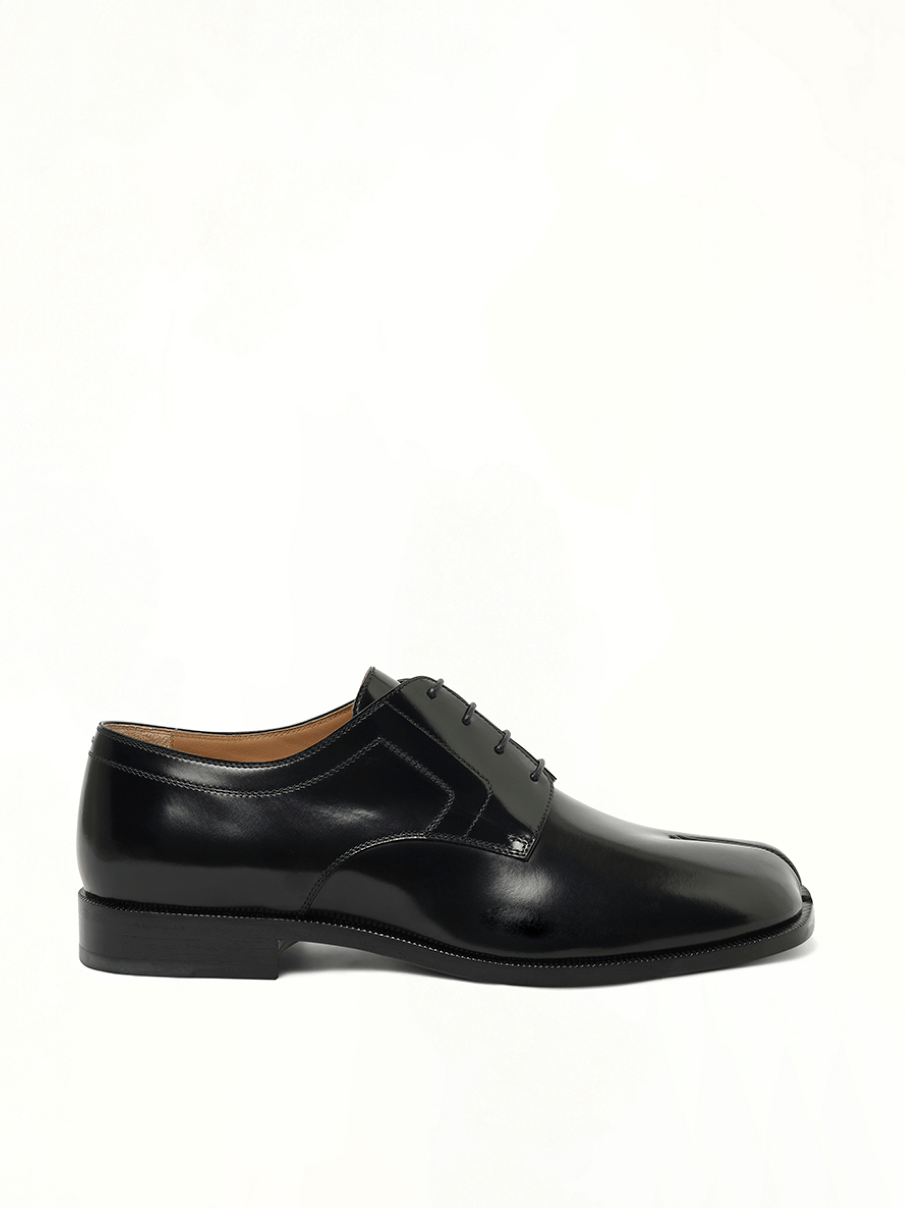 Tabi Lace-Up Derby in Black Side View | MAISON MARGIELA