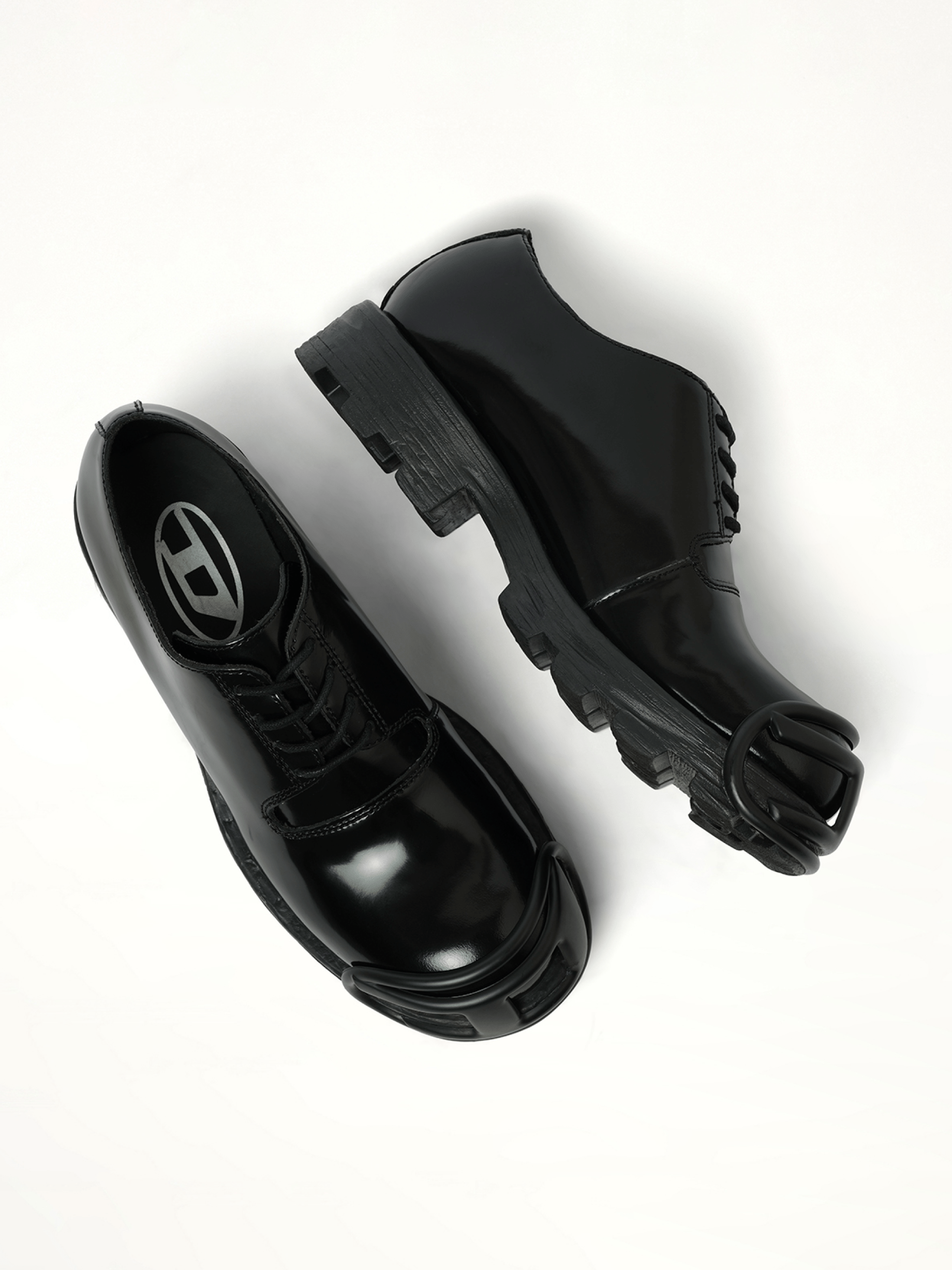 D-HAMMER Derby in Black Top View | DIESEL