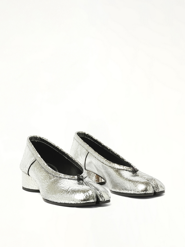 New Tabi Ballerina H30 in Silver Front View | MAISON MARGIELA