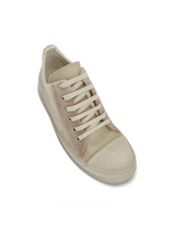 Low Leather Sneakers in Natural Top View | RICK OWENS