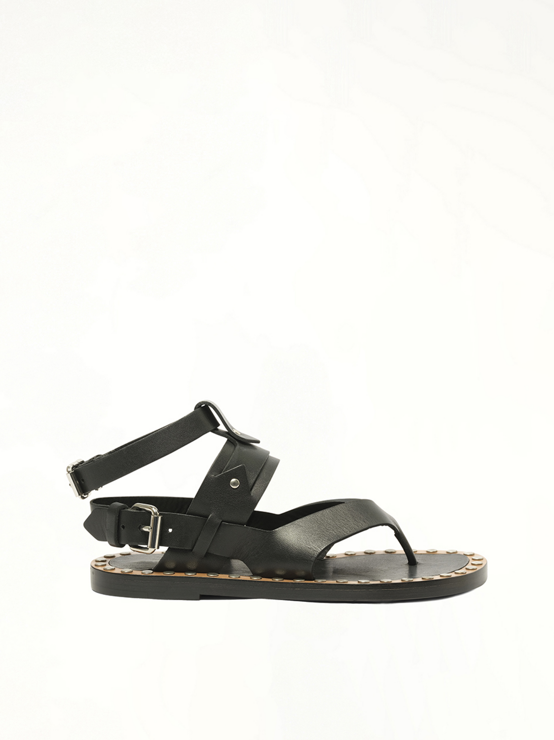 Justy Sandals in Black Side View | ISABEL MARANT