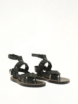 Justy Sandals in Black Front View | ISABEL MARANT