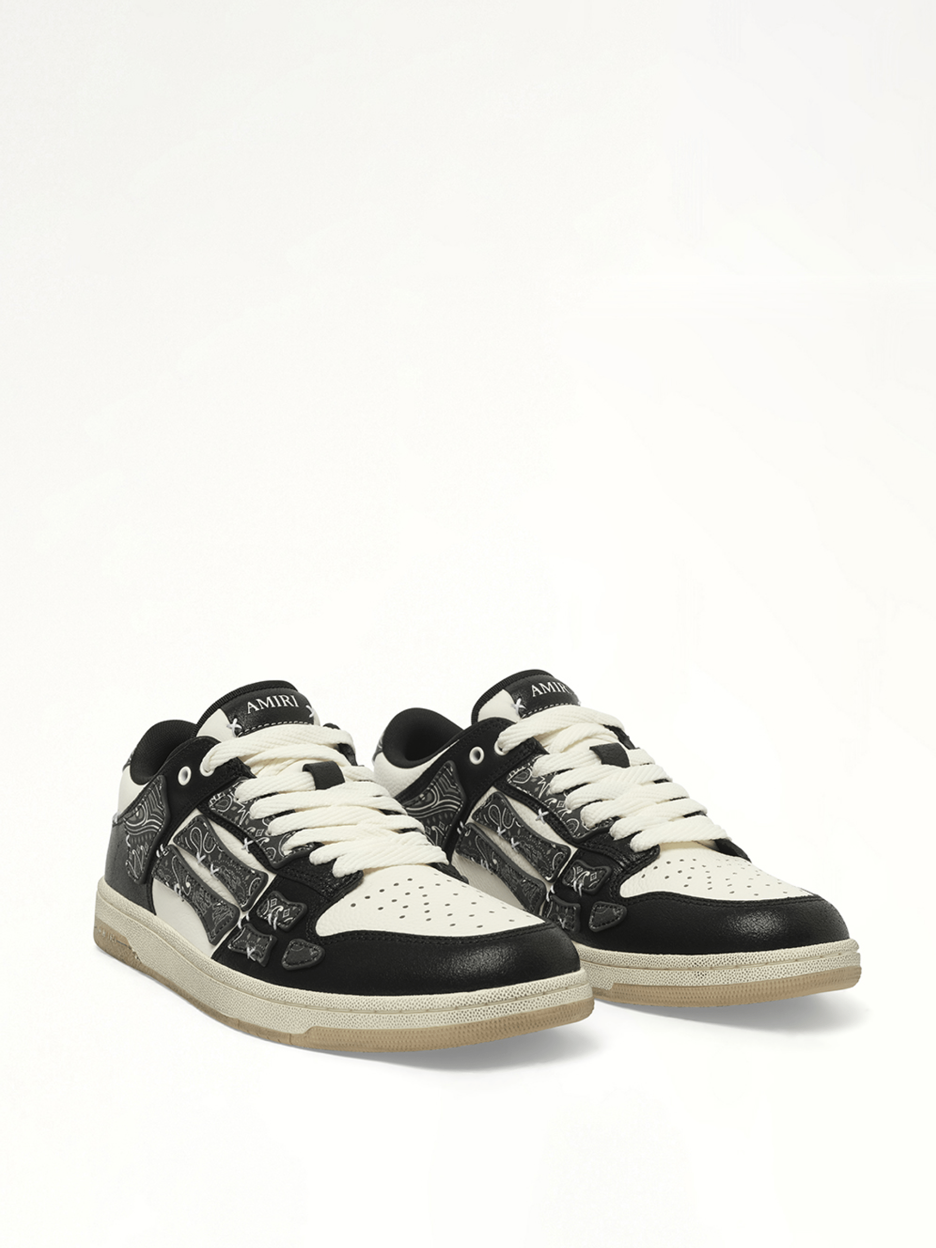 Bandana Skeleton Top Low Sneaker in Black Front View | AMIRI