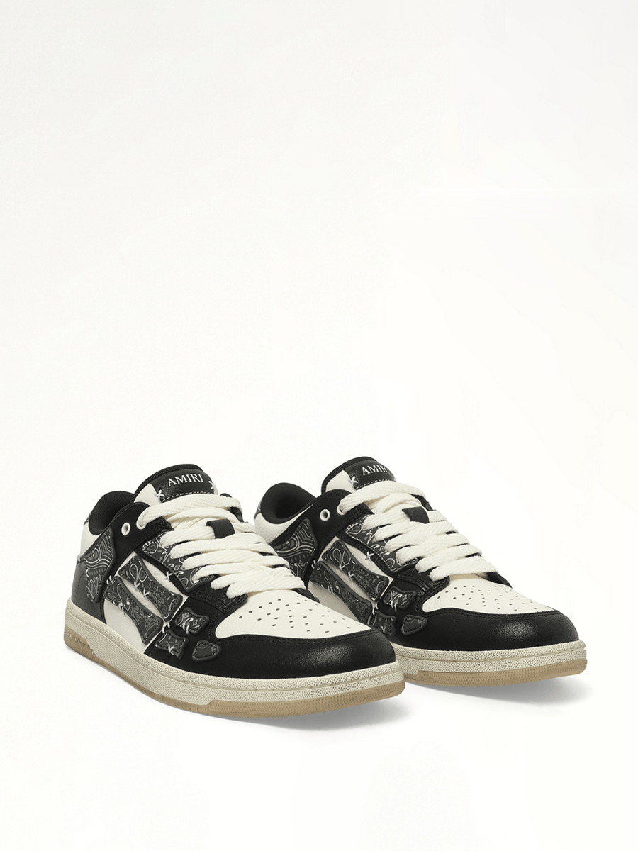 Bandana Skeleton Top Low Sneaker in Black Front View | AMIRI
