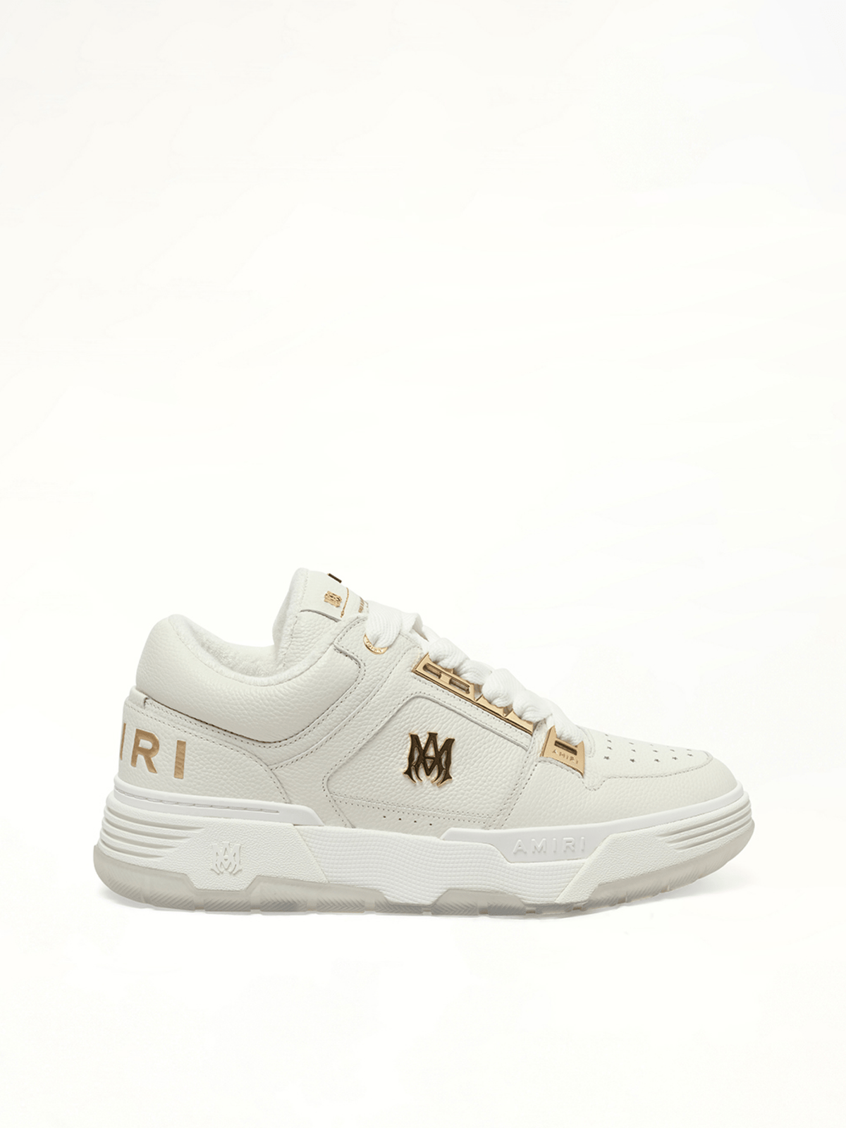 Metallic MA-1 Sneaker in White Side View | AMIRI