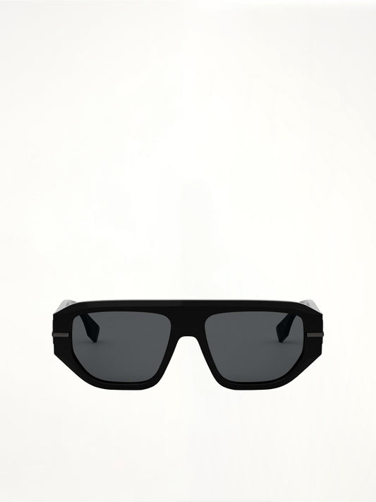 Fe40142I Acetate Sunglasses in Black/Silver