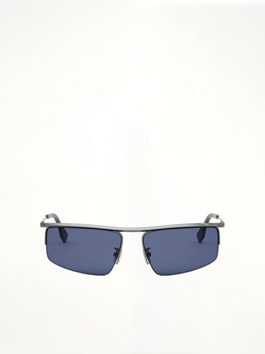 Fendi FE40141U 6012V Metal Sunglasess in Grey/Blue