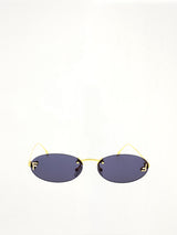 Fendi FE4075US 5430V Metal Sunglasses in Dark Blue/Gold