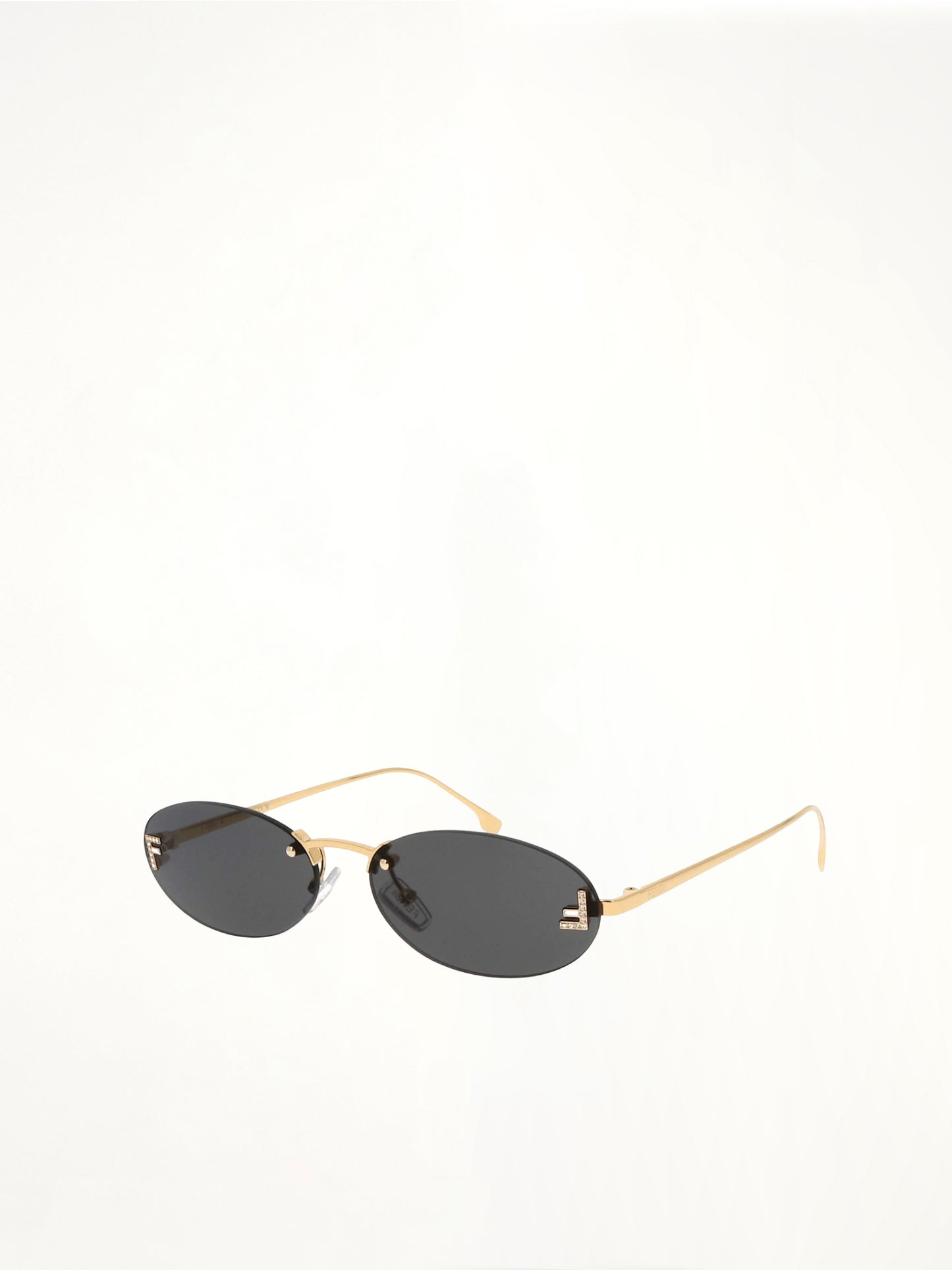 Fendi FE4075US 5430A Metal Sunglasses in Dark Grey/Gold