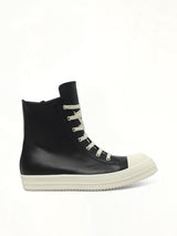 Sneaks in Black/Milk/Milk Side View | RICK OWENS