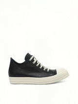 Low Sneaks in Black/Milk/Milk Side View | RICK OWENS