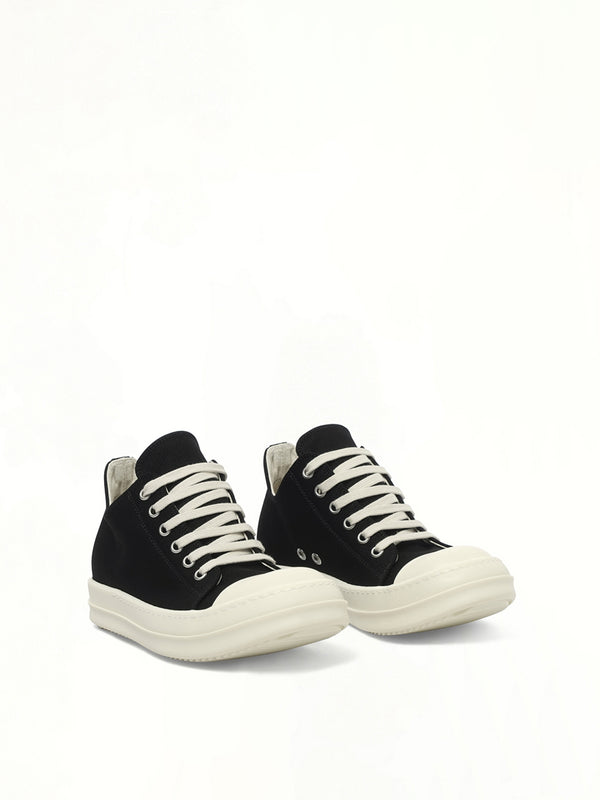 Low Sneaks in Black/Milk/Milk Front View | RICK OWENS DRKSHDW