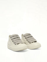 Jumbolace Low Sneaks in Milk/Milk/Milk Front View | RICK OWENS