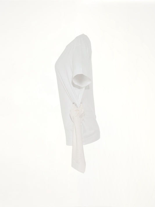 Side Scarf T-Shirt in White