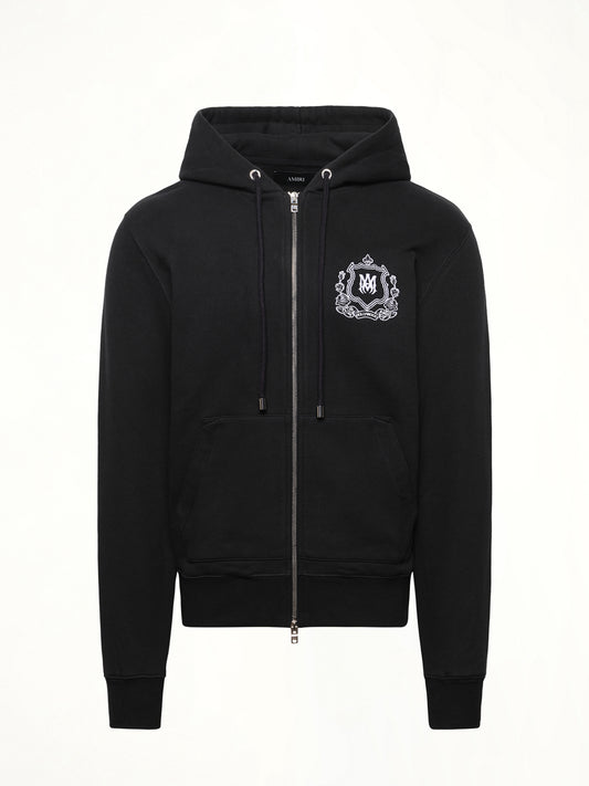 MA Crest Zip Hoodie in Black