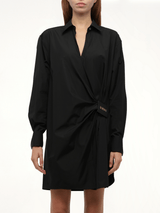 Loewe Draped Shirt Dress in Black