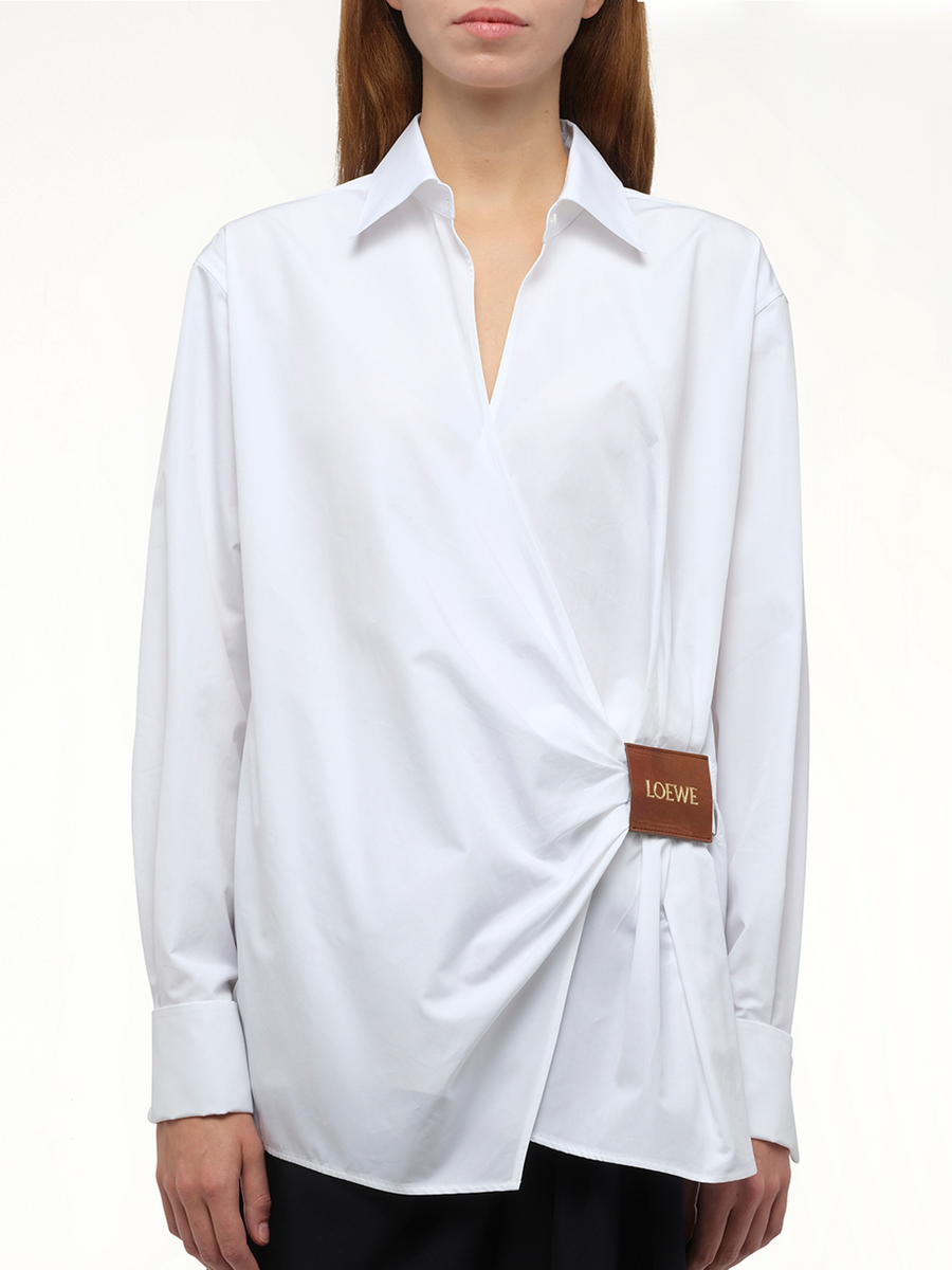 Loewe Draped Logo Shirt in White