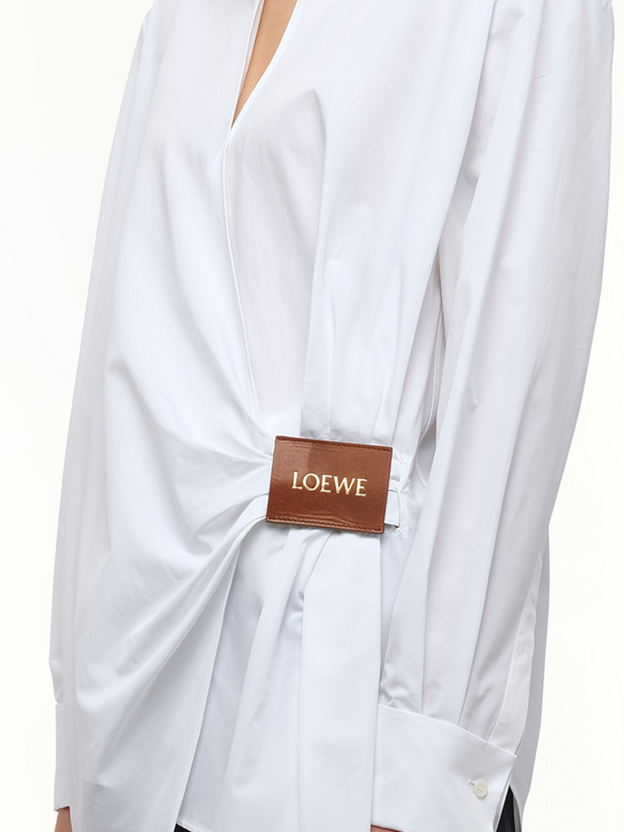 Loewe Draped Logo Shirt in White