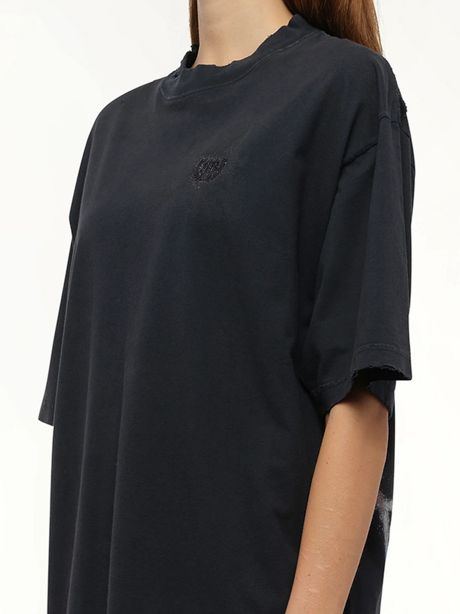 Balenciaga Nail Polish Medium Fit T-Shirt in Faded Washed Black