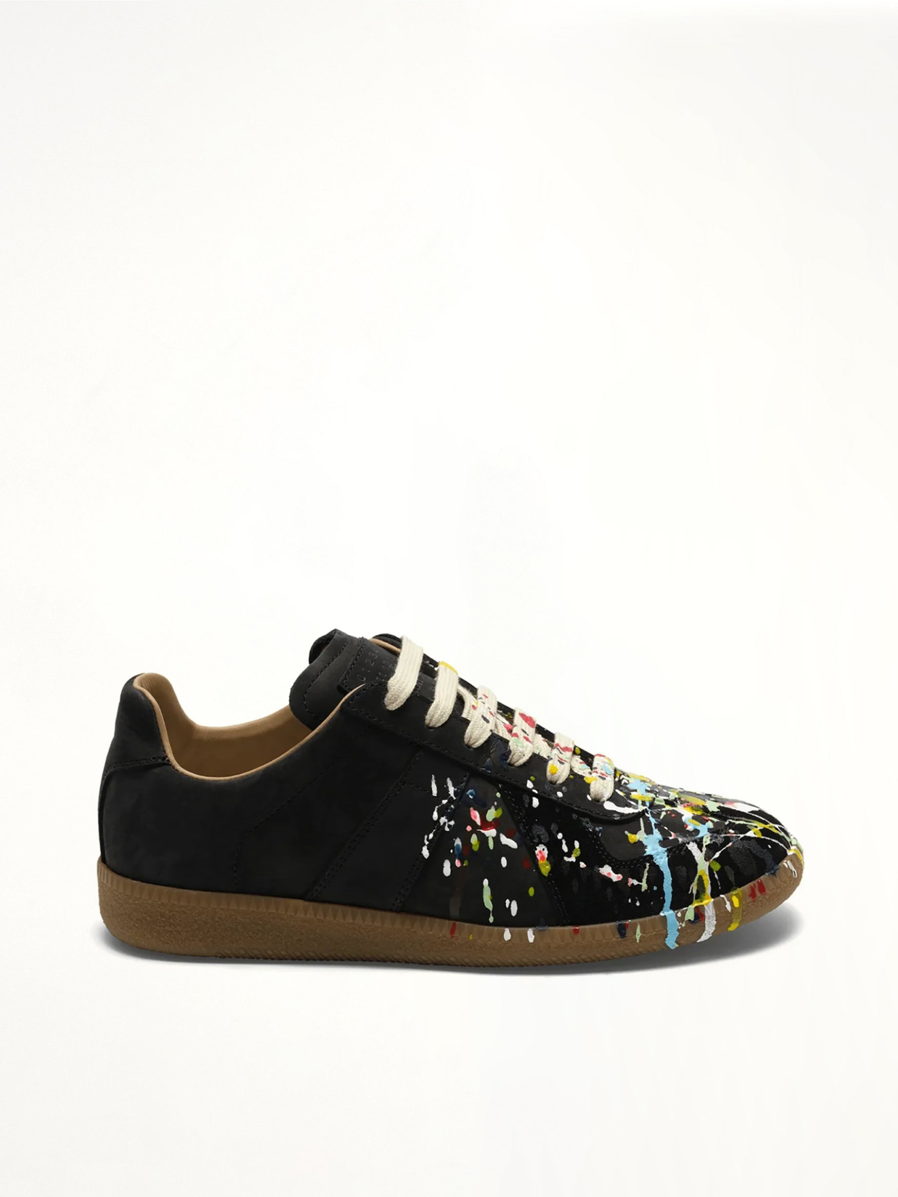 Replica Paint Splatter Sneaker in Black