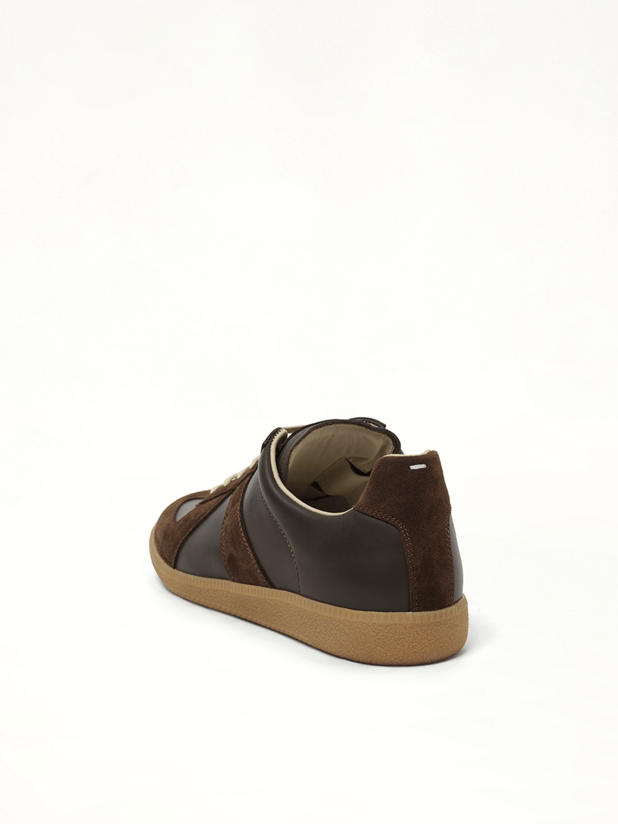 Replica Leather Sneaker in Brown Back View | MAISON MARGIELA