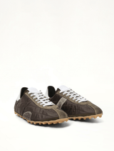 Sprinters Low Sneaker in Dark Green/White/Grey Front View | MAISON MARGIELA