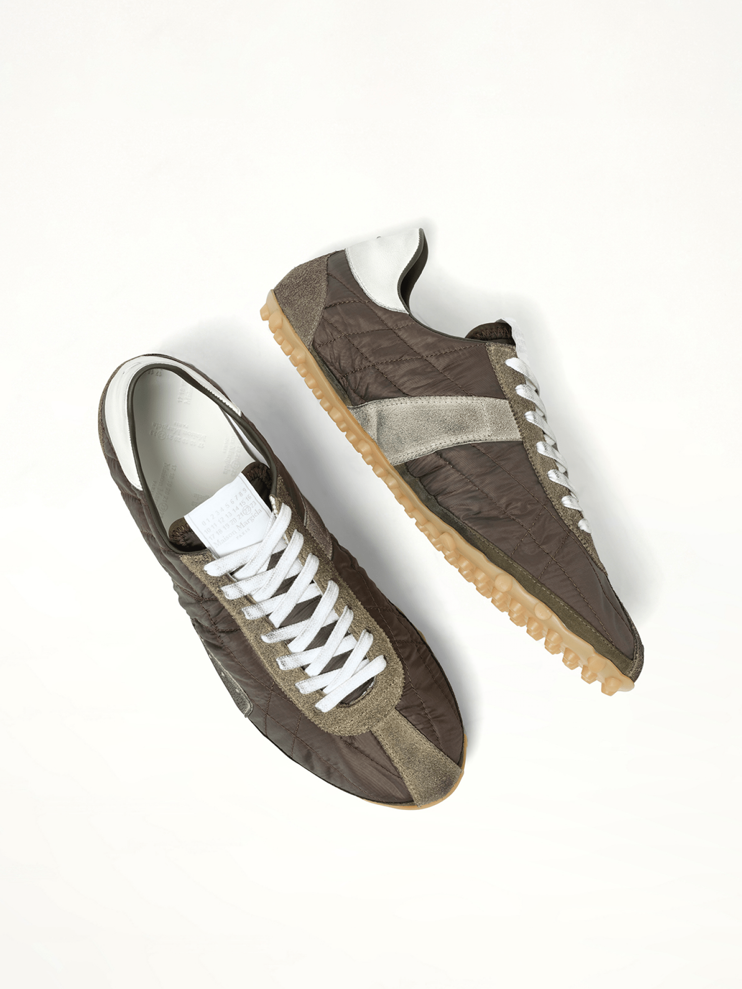 Sprinters Low Sneaker in Dark Green/White/Grey Top View | MAISON MARGIELA